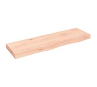 Eleganz Piano lavabo in legno di rovere massiccio (non trattato) - 100 x 30 x (2-6) cm - naturale e durevole per bagno e WC degli ospiti