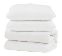 Eleganz Piumone con cuscino, 3 pezzi, in microfibra bianca, super morbido e traspirante, perfetto per chi soffre di allergie, facile da curare, comfort per la vostra camera da letto