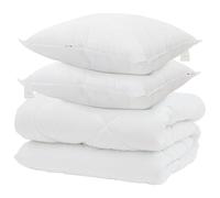 Eleganz Piumone invernale con cuscino, 3 pezzi, colore bianco, set di biancheria da letto in microfibra, ultra morbido e traspirante, perfetto per le notti fredde, accogliente aggiornamento della