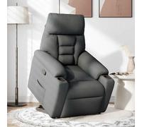 Eleganz Poltrona relax con supporto per alzarsi, in tessuto grigio scuro, per soggiorno e camera da letto, comoda e pratica per anziani e persone con limitazioni di movimento