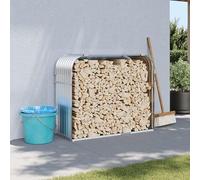 Eleganz Ripiano per legna da ardere in acciaio zincato, 120 x 45 x 100 cm, resistente alle intemperie e stabile per giardino, terrazza o cortile, pratico contenitore per legna da ardere