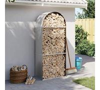 Eleganz Ripiano per legna da ardere in acciaio zincato, 80 x 45 x 190 cm, resistente alle intemperie e durevole per esterni, ideale per camini e legna da ardere