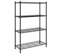 Eleganz Scaffalatura 4 ripiani, 90 x 35 x 137 cm, nero, capacità di carico 200 kg, scaffale industriale per uso commerciale e garage, soluzione di stoccaggio stabile ad alta capacità
