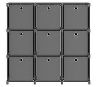 Eleganz Scaffale a cubo con 9 scatole, grigio, 103 x 30 x 107,5 cm, sistema di scaffalatura in tessuto per soggiorno, camera da letto e ufficio, robusta struttura in acciaio con scatole in 100%