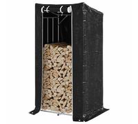 Eleganz Scaffale per legna da ardere con parapioggia, 100 x 80 x 200 cm, in acciaio zincato, resistente alle intemperie e stabile, per legna da ardere, giardino, terrazza, ideale per conservare il