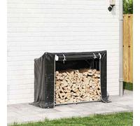 Eleganz Scaffale per legna da ardere in acciaio zincato con parapioggia, 151 x 60,5 x 110,5 cm, stabile e resistente alle intemperie, per camini e legna da ardere, ideale per giardino, terrazza ed