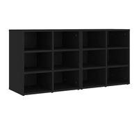 Eleganz Scarpiera 2 pezzi, nero, 52,5 x 30 x 50 cm, stabile portascarpe per soggiorno, set salvaspazio per armadio o ingresso, soluzione moderna