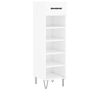 Eleganz Scarpiera bianca lucida, 30 x 35 x 105 cm, moderna scarpiera per soggiorno, salvaspazio ed elegante, materiale in legno, ideale per piccoli spazi