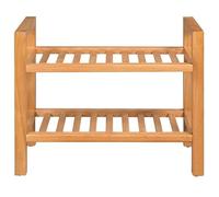 Eleganz Scarpiera in legno massello di quercia, 2 ripiani, 50 x 27 x 40 cm, salvaspazio e stabile per corridoio, ingresso o guardaroba, effetto legno naturale per una casa accogliente