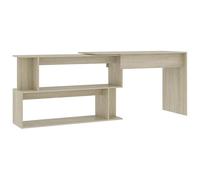 Eleganz Scrivania angolare in legno di rovere Sonoma, 200 x 50 x 76 cm, durevole e salvaspazio, per grandi uffici - Pratici posti di lavoro per lavorare in modo efficiente