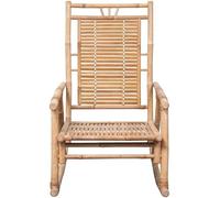 Eleganz Sedia a dondolo in bambù con cuscino - Mobili da giardino per terrazza e giardino - Leggera e resistente alle intemperie - Confortevole altalena all'aperto