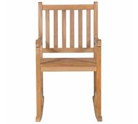 Eleganz Sedia a dondolo in teak per giardino e terrazza, comoda altalena con cuscino beige, legno massiccio e resistente alle intemperie