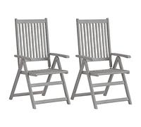 Eleganz Sedia a sdraio con schienale alto, regolabile, 4 pezzi, con cuscini in legno massello di acacia, resistente, per terrazza e giardino, soluzione comoda ed elegante per le serate estive