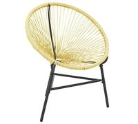 Eleganz Sedia da giardino Acapulco in rattan PE e acciaio verniciato a polvere - beige, durevole e resistente alle intemperie per terrazza e giardino