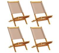 Eleganz Sedie da giardino, 4 pezzi, pieghevoli, in legno massello (acacia con finitura a olio) e tessuto (100% poliestere), pratiche sedie pieghevoli per giardino, terrazza e balcone, robuste e comode