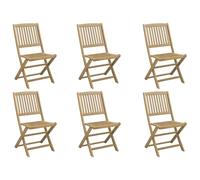 Eleganz Sedie da giardino, 6 pezzi, pieghevoli, in legno di acacia massiccio, con finitura chiara, durevoli e pratiche, per giardino, terrazza e balconi, perfette per famiglie ed eventi all'aperto