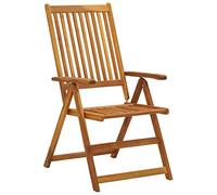 Eleganz Sedie da giardino pieghevoli, 3 pezzi, con cuscini in legno massello di acacia, durevoli e pratiche, per terrazza, balcone o giardino