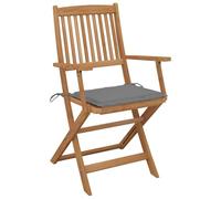 Eleganz Sedie da giardino pieghevoli, 4 pezzi, con cuscino in legno massello di acacia, durevoli e pratiche, per terrazze, balconi e giardini, perfette per famiglie e feste all'aperto