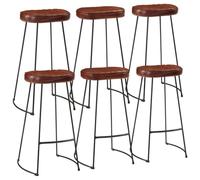 Eleganz Set da 7 pezzi in legno massello di mango grezzo e ferro verniciato a polvere - Set da pranzo durevole per bar eleganti e zone giorno