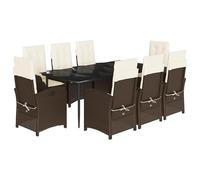 Eleganz Set da pranzo da giardino con cuscino in rattan PE e acciaio verniciato a polvere, durevole e facile da pulire, perfetto per terrazza e giardino