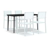 Eleganz Set da pranzo da giardino in acciaio verniciato a polvere e vetro, di colore bianco, durevole e facile da pulire, per terrazza e giardino