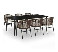Eleganz Set da pranzo da giardino in acciaio verniciato a polvere e vetro temperato - Set durevole ed elegante per terrazza e giardino