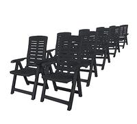 Eleganz Set da pranzo da giardino in plastica antracite - durevole e resistente alle intemperie - perfetto per terrazza e giardino - soluzione di design moderna per il divertimento all'aria aperta