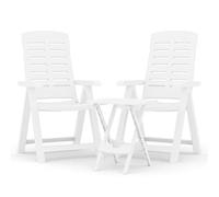 Eleganz Set da pranzo da giardino in polipropilene bianco - leggero e resistente alle intemperie - perfetto per terrazza e giardino - design moderno per il divertimento all'aria aperta