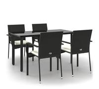Eleganz Set da pranzo da giardino in rattan sintetico PE con cuscino, in acciaio verniciato a polvere, resistente alle intemperie e durevole, perfetto per terrazza e giardino