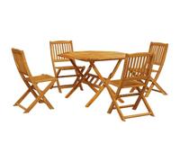 Eleganz Set da pranzo pieghevole da giardino in legno massello di acacia per terrazza e balcone, durevole, resistente alle intemperie e salvaspazio, perfetto per il divertimento all'aria aperta