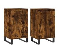 Eleganz Set di 2 credenze affumicate 40 x 35 x 70 cm | Set di mobili da soggiorno in legno | Elegante e durevole credenza per il soggiorno | Design moderno e molto spazio