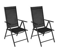 Eleganz Set di 2 sedie da giardino pieghevoli in alluminio e textilene, leggere e robuste, per terrazza, balcone o giardino, pratiche e salvaspazio