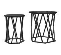 Eleganz Set di 2 tavolini in legno naturale - Moderno tavolino in legno di quercia per soggiorno, camera da letto e balcone - Tavolini eleganti e stabili