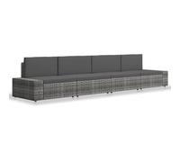 Eleganz Set di 4 sale da giardino in rattan PE e 100% poliestere, acciaio verniciato a polvere, set moderno per esterni, per terrazza e giardino, resistente alle intemperie e durevole
