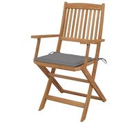 Eleganz Set di 4 sedie da giardino pieghevoli con cuscini in legno di acacia - durevoli e confortevoli per terrazze, balconi o giardini - pratici mobili per il relax all'aperto