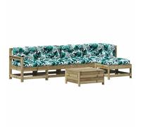 Eleganz Set di 6 lounge da giardino con cuscino in legno di pino impregnato in autoclave, durevole e facile da pulire, per terrazza e giardino