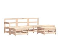 Eleganz Set di 6 lounge da giardino in legno di pino massiccio, naturale e durevole, per terrazza e giardino, perfetto per famiglie e amanti della natura