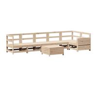 Eleganz Set di 7 divani da giardino in legno di pino massiccio, naturale e durevole, per terrazza e giardino, non trattato ed ecologico