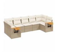 Eleganz Set di 7 divani da giardino in rattan PE con cuscino beige - acciaio verniciato a polvere per una maggiore durata e comfort all'aria aperta