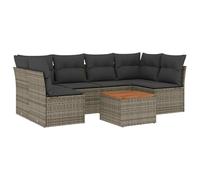 Eleganz Set di 7 divani da giardino in rattan sintetico con cuscino, in acciaio verniciato a polvere, durevole e resistente alle intemperie, perfetto per terrazza e giardino
