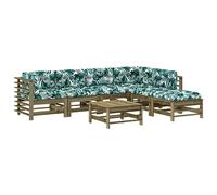 Eleganz Set di 7 sedie da giardino con cuscino in legno di pino impregnato - Mobili per esterni durevoli per terrazza e giardino