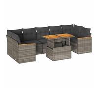 Eleganz Set di 8 divani da giardino, in rattan PE e acciaio verniciato a polvere, resistente alle intemperie e durevole, per terrazza e giardino