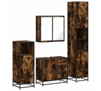 Eleganz Set di mobili da bagno in legno di affumicatura e metallo - Set di mobili da bagno moderno per piccoli spazi - Durevole ed elegante
