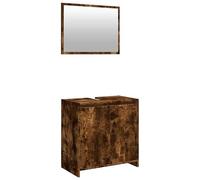 Eleganz Set di mobili da bagno in legno di affumicatura - Moderno set di mobili da bagno in legno resistente, salvaspazio ed elegante per piccoli bagni