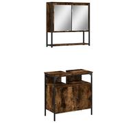 Eleganz Set di mobili da bagno in legno di affumicatura - Set di mobili da bagno moderno per spazio e organizzazione | Durevole ed elegante