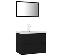 Eleganz Set di mobili da bagno nero in legno - Design moderno per piccoli bagni, durevole e salvaspazio