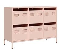 Eleganz Set di mobili da soggiorno rosa, 101,5 x 39 x 73,5 cm, in acciaio laminato a freddo, moderno e durevole, soluzione di archiviazione per piccoli appartamenti