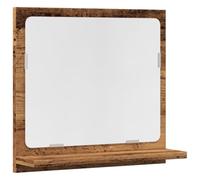 Eleganz Specchio da bagno con ripiano, effetto legno anticato, 40 x 11 x 37 cm, materiale in legno e vetro, salvaspazio, per piccoli spazi