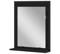 Eleganz Specchio da bagno nero rovere 50 x 12 x 60 cm - Armadio con materiale in legno - Moderno specchio da bagno con spazio - Ideale per piccoli bagni - Elegante e funzionale