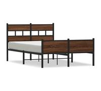 Eleganz Struttura del letto senza materasso, 120 x 190 cm, in legno di quercia marrone, stabile e durevole, per camera da letto e camera degli ospiti, design moderno per un sonno riposante